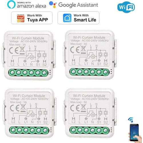 Tuya Smart Mini Curtain Switch WIFI Curtain Switch On-off Device Voice Control With Alexa Google Home Work With Smart Life/Tuya