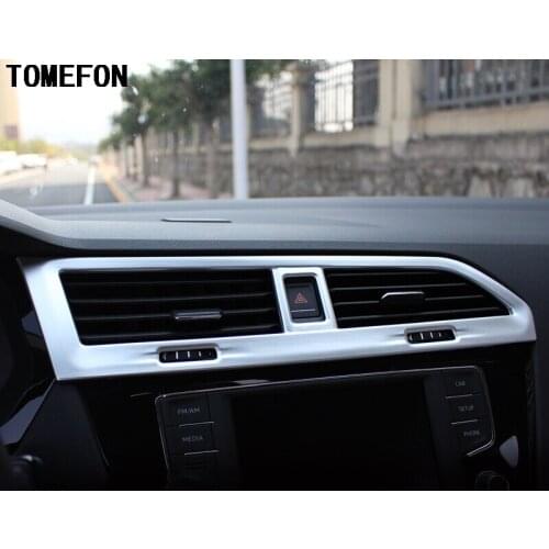 For Volkswagen VW Tiguan Second Generation 2017 2018 Interior Dashboard Middle Air Outlet Vent Cover Trim For Left Hand Drive