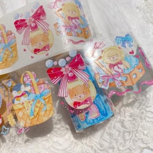 Japan Bear Anime Cartoon Style Creative Cute Decor Hand Account DIY Material Washi Tapes