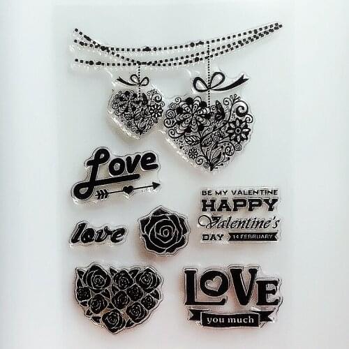 YLCS270 Love Silicone Clear Stamps For Scrapbook DIY Album Paper Card Decoration Embossing Folder Rubber Stamp Tools 11*16cm
