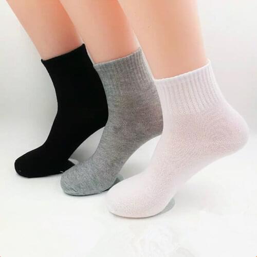 10Pairs/lot Cotton Men Socks Solid Color Breathable Sweat-absorbent Sport Socks Soft BlackGray MiddleTube Mesh Sock