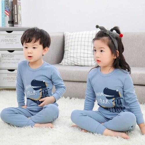 2020 Baby Pajamas Autumn Boys Girls Clothing Sets Cotton Children Cartoon Dinosaur Sleepwear Kids Pyjamas Enfant Child Pyjama