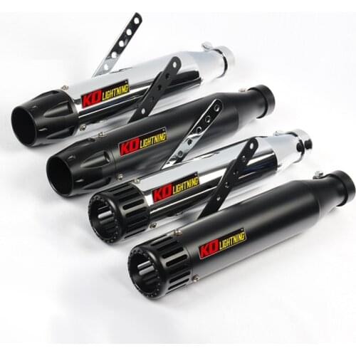 38/40/43/45mm Universal Motorcycle Exhaust Tail Pipe Without Muffler 440mm Stainless Steel Modified For ATV Street Bike