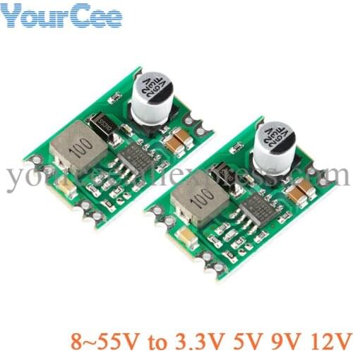 5PCS DC-DC Step Down Buck Module Regulated Power Supply Module 8-55V to 12V 9V 5V 3.3V 2A High Current Circuit Board DC to DC