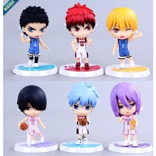 6pcs/lot Anime Kurokos Basketball Action Figure Collection toys Car Decoration PVC Action Figure model birthday gifts
