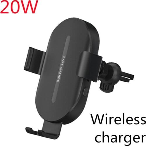 20W Auto Induction Qi Fast Wireless Charger Car Phone Holder for Samsung S9 10 iPhone 12 8Plus 11 11Pro Huawei P30 Smart Charger