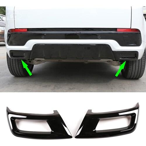 Car-Styling Exhaust Pipe Tail Trim Cover ABS Black for Land Rover Discovery Sport 2020 Rear Bumper Surround Decoration Accessory