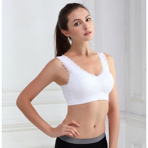 Women Seamless Fitness Lace Bra Solid Color Breathable Tops Underwear Ladies Bras Plus Size