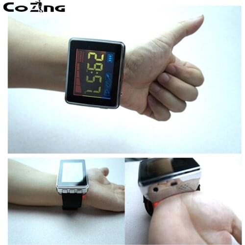 COIZNG CE TV 650nm laser therapy Wrist Diode LLLT for diabetes hypertension treatment watch Laser sinusitis Therapeutic Watch