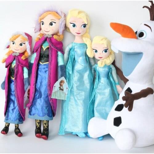 Disney Frozen 50 CM Anna Elsa Plush Doll Toys Cute Girls Toys Queen Princess Anna Elsa Doll Girl Birthday Gifts