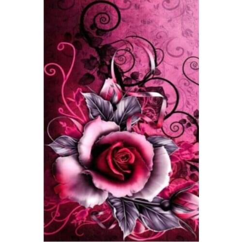 Diy flowers diamond mosaic pink rose embroidery painting by numbers rhinestone wall sticker decor dimond drawing art needlework
