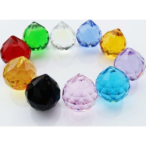 Top Grade Crystal Suncatcher Faceted Ball Hanging Pendant Chandelier Prism Beads Lamp Accessories Wedding Home Decor Ornaments