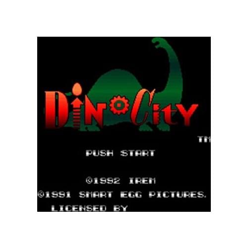 Dino City NTSC Version 16 Bit 46 Pin Big Gray Game Card For USA Game Players