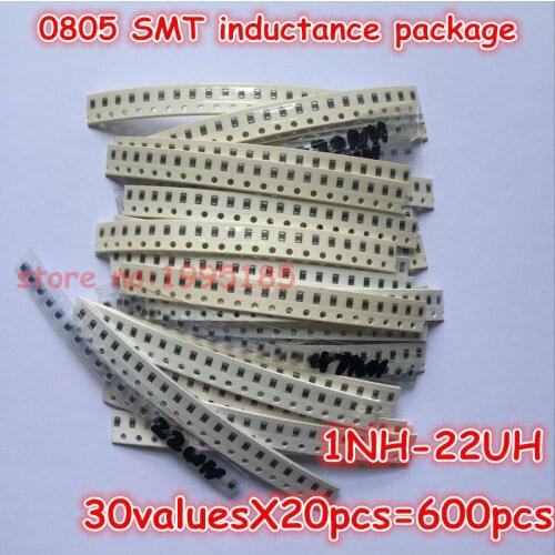 0805 SMD Inductor 30valuesX20pcs=600pcs/LOT (1NH-22UH), 0805 SMT inductance package