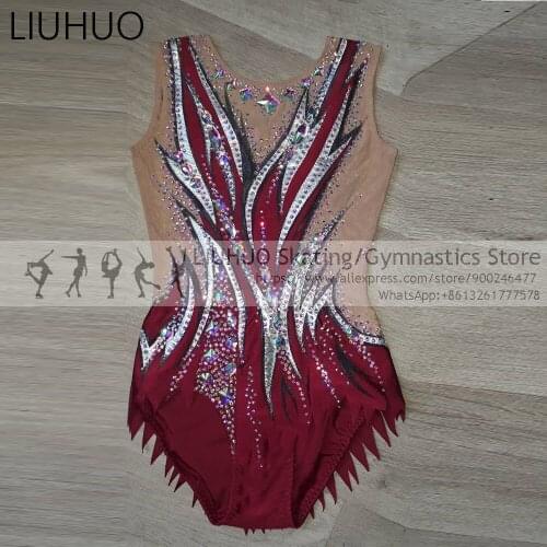 Rhythmic Gymnastics Unitard dance Clothing Girl Women Ballet Maxi Performance Belly Tank leotards Competition Ice Skating dress