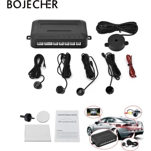4 Sensors Buzzer 22mm Car Parking Sensor Kit Backup Radar Sound Alert Indicator Probe System 12V car parking assitant kit