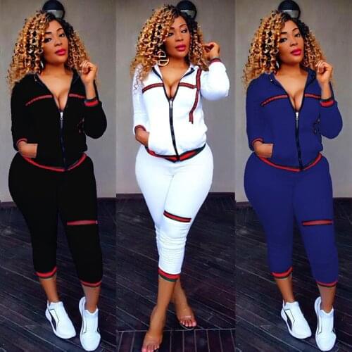 Two Piece Set Trendy Tracksuit Sportwear Sweat Suit Plus Size Jogger Pants Women Loungewear Sweatpants Street 2 Pcs Jacket 2Pcs
