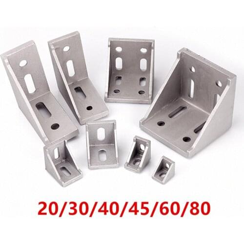 5/20pcs 2020 2028 3030 3060 4040 4080 6060 8080 Aluminum corner bracket for 20/30/40/45/60 Aluminum profile connector CNC Router