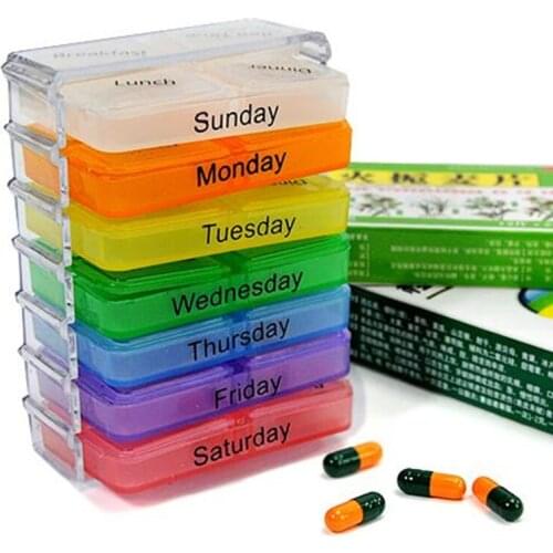 Weekly Daily 7 Days Pill Box Case Tablet Container Sorter Medicine Holder Storage Organizer Pill Splitters Health Care