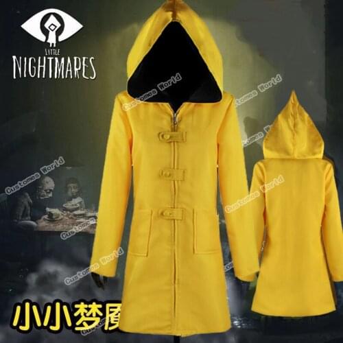 Game Little Nightmares 2 Mono Six Cosplay Costume Hungry Adult Kids Little Six Yellow Long Jacket Coat Halloween Suit Raincoat