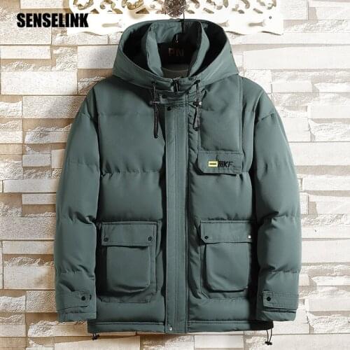 2020 Zipper Mens Winter Jacket Parka Hoodies Coat Hooded Warm Clothing Fashion Casual Large Mens Clothing Polyester 4xl