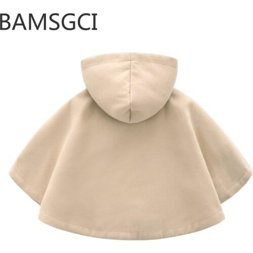 NEW winter fashion kids baby girl clothes cape pattern black red cotton hooded plaid style Coat jackets baby girls cape cloaks