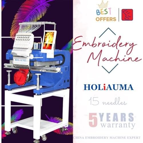 2018 hot sell product one head 15 needles high speed embrodiery machine for hat clothes embrodiery