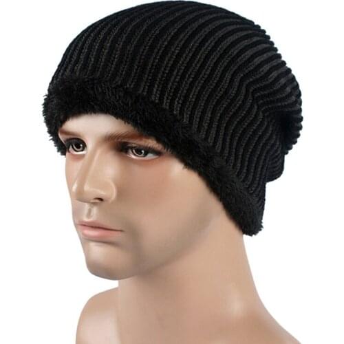 Mingjiebihuo New fashion handsome autumn and winter knitting plus velvet wool hat outdoor sets ski warm hat