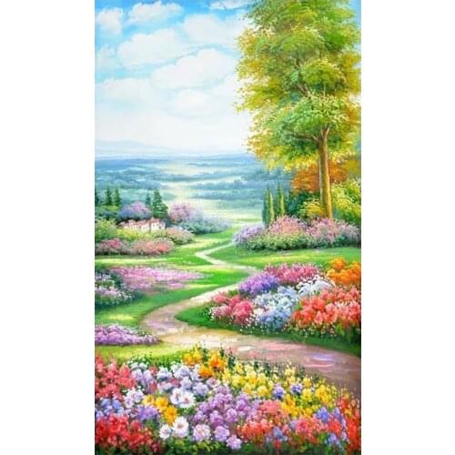 Pastoral Scenic Diamond Painting Hallway Field Road Round Full Drill Nouveaute DIY Mosaic Embroidery 5D Cross Stitch Floral Gift