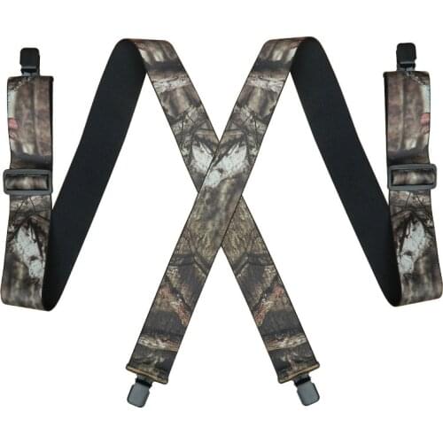 Heavy Duty Big Size Camouflage Suspenders for Men Work 5cm Wide X Shape with 4 Clips Adjustable Elastic Trouser Pants Braces