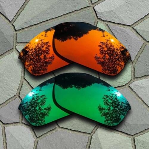 Red Orange&Jade Green Sunglasses Polarized Replacement Lenses for Oakley Flak Jacket