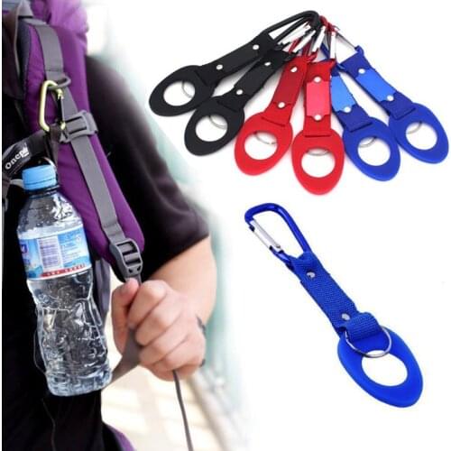Portable Carabiner Silicone Water Bottle Buckle Drink Buckle Hook Holder with D-Ring Hook for Camping Hiking Traveling