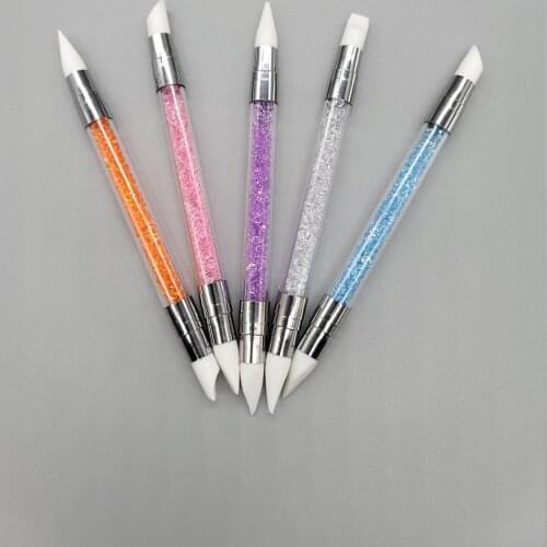 Nail Art Pen Silicone Pen 5pcs Silicone Pen with Drill Pen with Drill