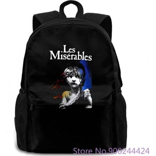 New Popular Les Miserables Broadway Show Musical Black women men backpack laptop travel school adult student