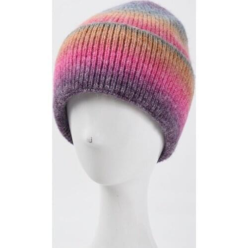 Hat Women Winter Beanie Brim Warm Autumn Multicolour Skiing Accessory For Sports Outdoor