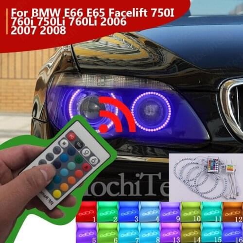 Angel Eyes Tuning RGB LED Halo DRL Car Lights Accessories Retrofit For BMW E66 E65 Facelift 750I 760i 750Li 760Li 2006 2007 08