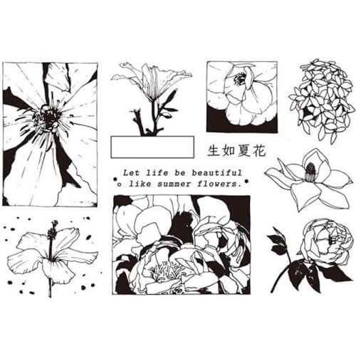 Summer flower stamp Clear Stamp for Scrapbooking Transparent Silicone Rubber DIY Photo Album Decor A292