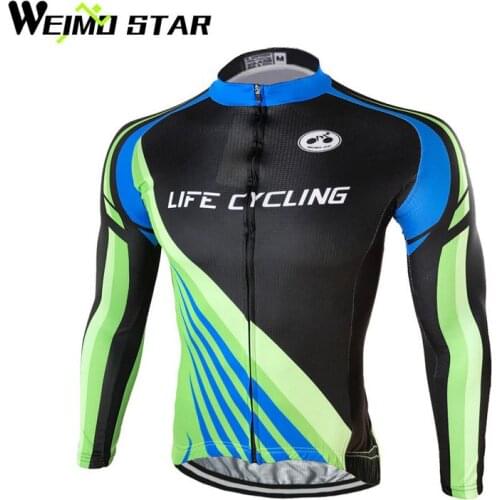 WEIMOSTAR Team Outdoor Mens Breathable Quick Dry Cycling Bike Bicycle Long Sleeve Jersey Jacket S-4XL