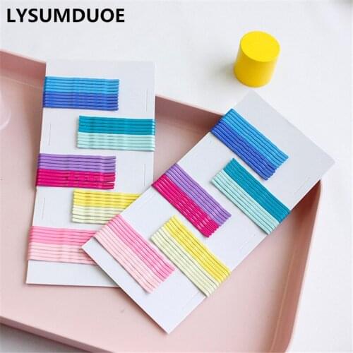 50Pcs Fashion BB Clip Candy Color Hairpin Girls Hair Accessories Wave Barrette One Word Clips Women Hairgrip Jewelry Accessory