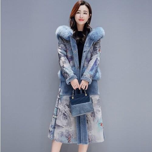 Ladies Faux Suede Fleece Coats For Women Winter Thermal Hooded Faux Long Sleeve Fake Sheepskin Parkas Maxi Print Outwear AA5231