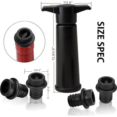 1 Set Wine Saver Vacuum Bottle Stopper Set 1 Pump + 2 Sealing Preserver Drinks Hat Silicone Reusable Dropship
