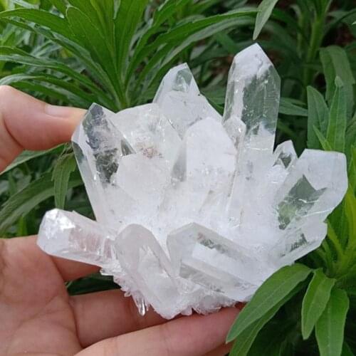 1PC Natural White Crystal Cluster Quartz Crystal Health Healing Reiki Stones Crystal Point Specimen Home Decoration Garden