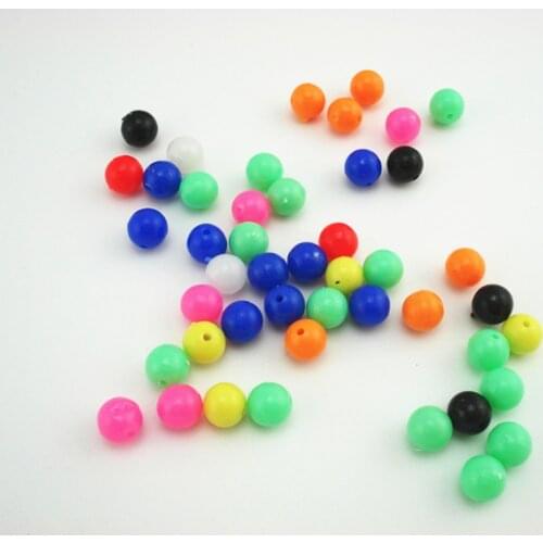 100*Fishing Plastic Lures Baits Round Fishing Beads Sea Fishing Sabiki Snapper Rig DIY Fishing Terminal Tackle Mixed colors