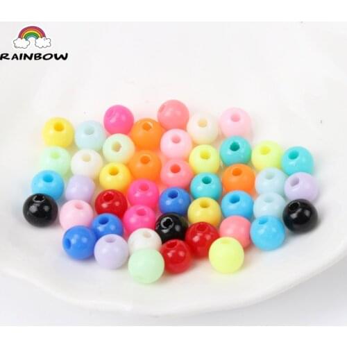 16 Color Solid color Acrylic Round Spacer Beads For Decoration Jewelry making DIY 6mm 200pcs