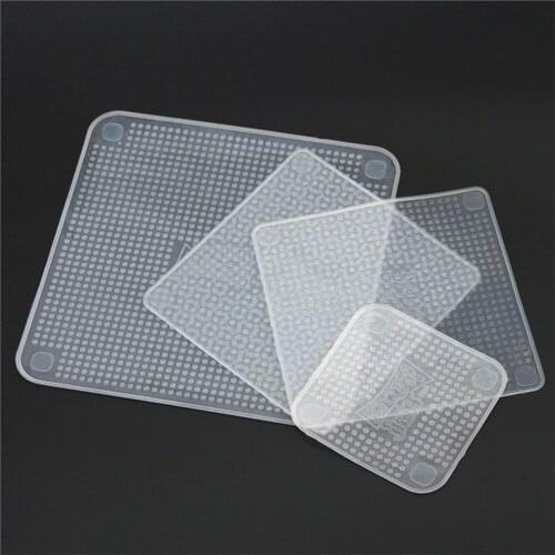 4pcs/lot Reusable Silicone Food Fresh Keeping Stretch Wrap Seal Film Bowl Cover Home Storage Organization Kitchen Tools OK 0930