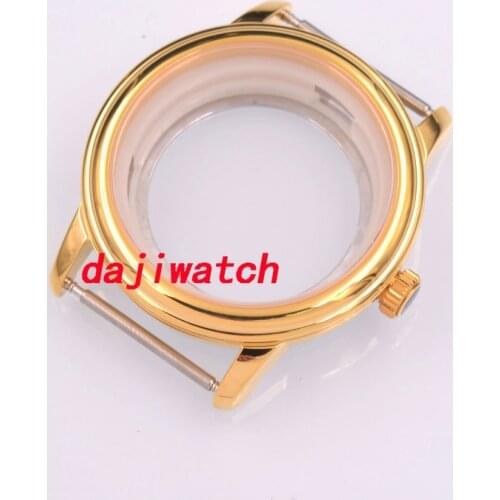 Brand new41mm solid Steel sapphire glass watch Case 2824 2836 Miyota 8205 8215 Movement Gold