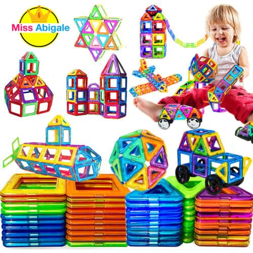 300Pcs Designer Magnetic Blocks Big Size DIY Magnet Toys Pulling Magnetic Building Blocks Assembled Toys for Children Gifts
