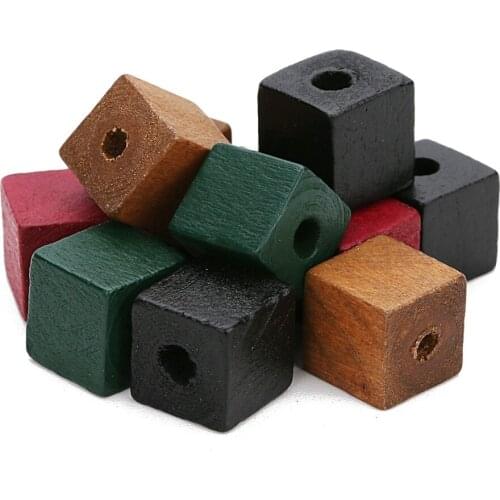 50pcs/lot 12/14mm Natural Wood Beads 3.5mm Big Hole Loose Space Beads Round Wooden Beads For Jewelry Making Diy