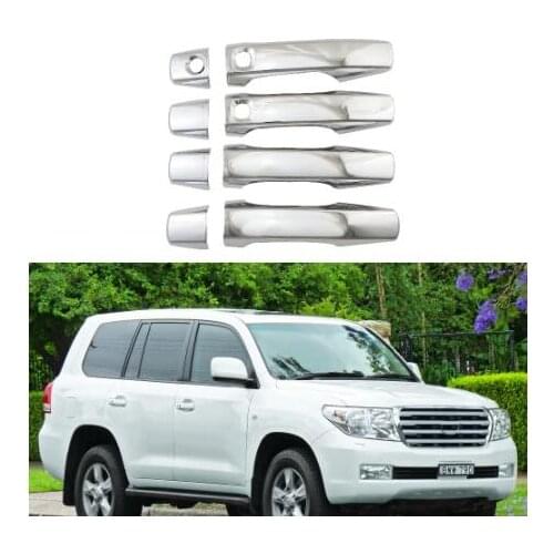 8Pcs Car The door handle covers For Toyota Land Cruiser LC200 FJ200 2008-2018 ABS Chrome Accessories