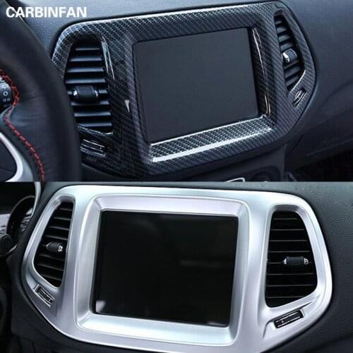Car Styling ABS 8.4 Inches Dashboard GPS Decoration Frame Cover Interior Accessories Stickers For Jeep Compass 2017 Up